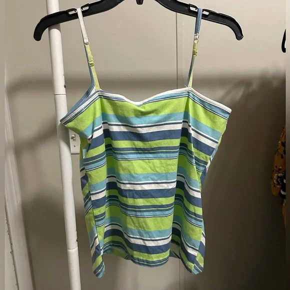 Faded Glory Women’s Green Blue White Chevron Tank Top size large 12/14 - Picture 4 of 4